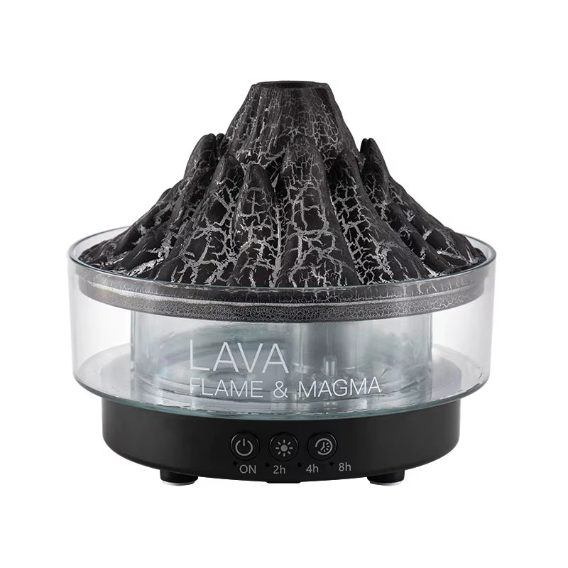 Colorful Lights Volcano Lava Air Humidifier Aromatherapy Essential Oils Diffuser Remote Control Jellyfish Smoke Ring Flame